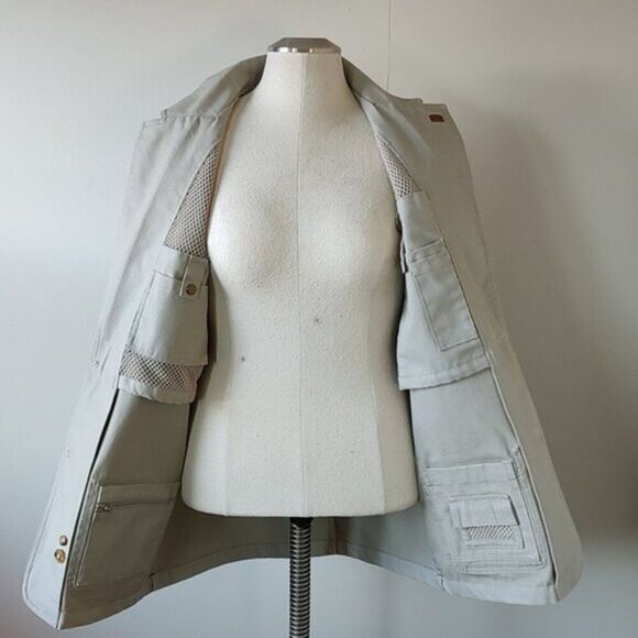 Orvis Zambezi Field Jacket Vintage Leather Trim Elbow Patches Size 42TALL - Picture 6 of 12